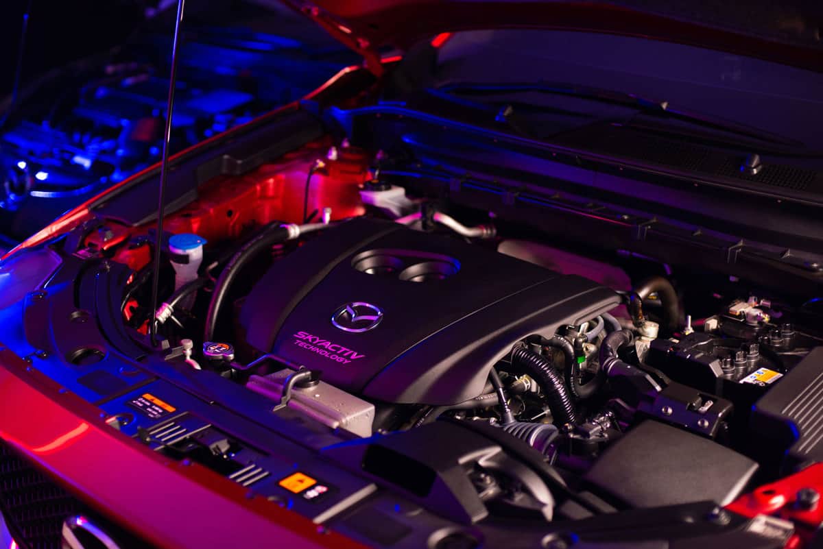 The Mazda 2.0L SKYACTIV engine in All New Mazda CX-5. SKYACTIV is a brand name for a series of technologies developed by Mazda.