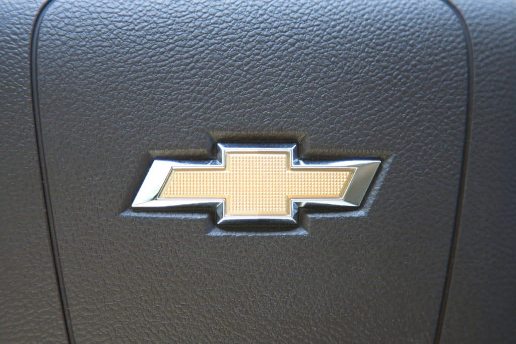 The iconic golden Chevrolet automobile manufacturer's logo