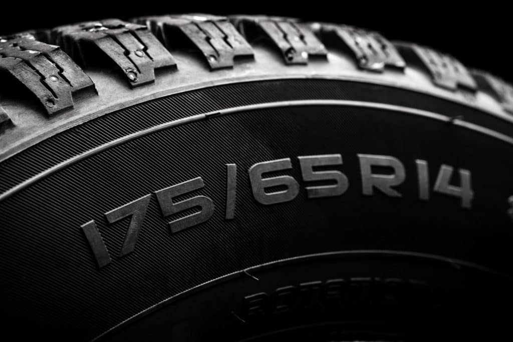 Tire numbers on the side wall of the tire