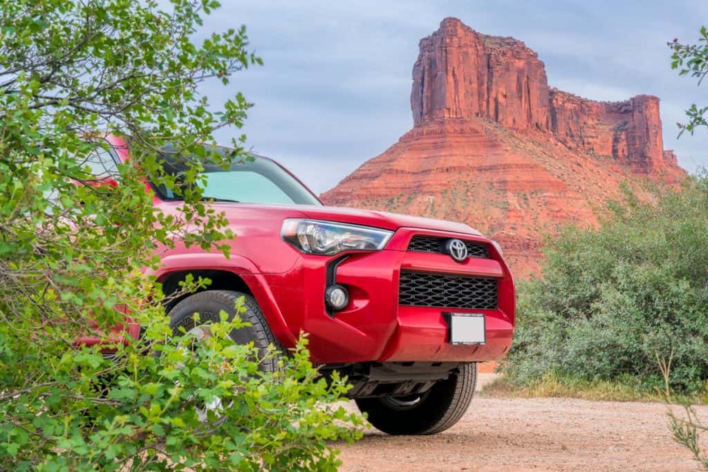Toyota 4Runner SUV and a sandstone butte