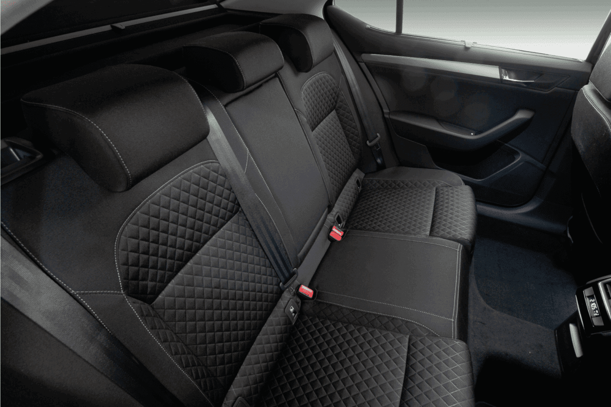 black leather rear seat in the passenger car