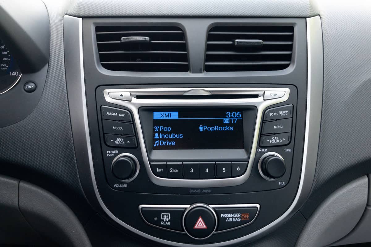 radio system for a 2017 Hyundai Accent showing XM satellite radio