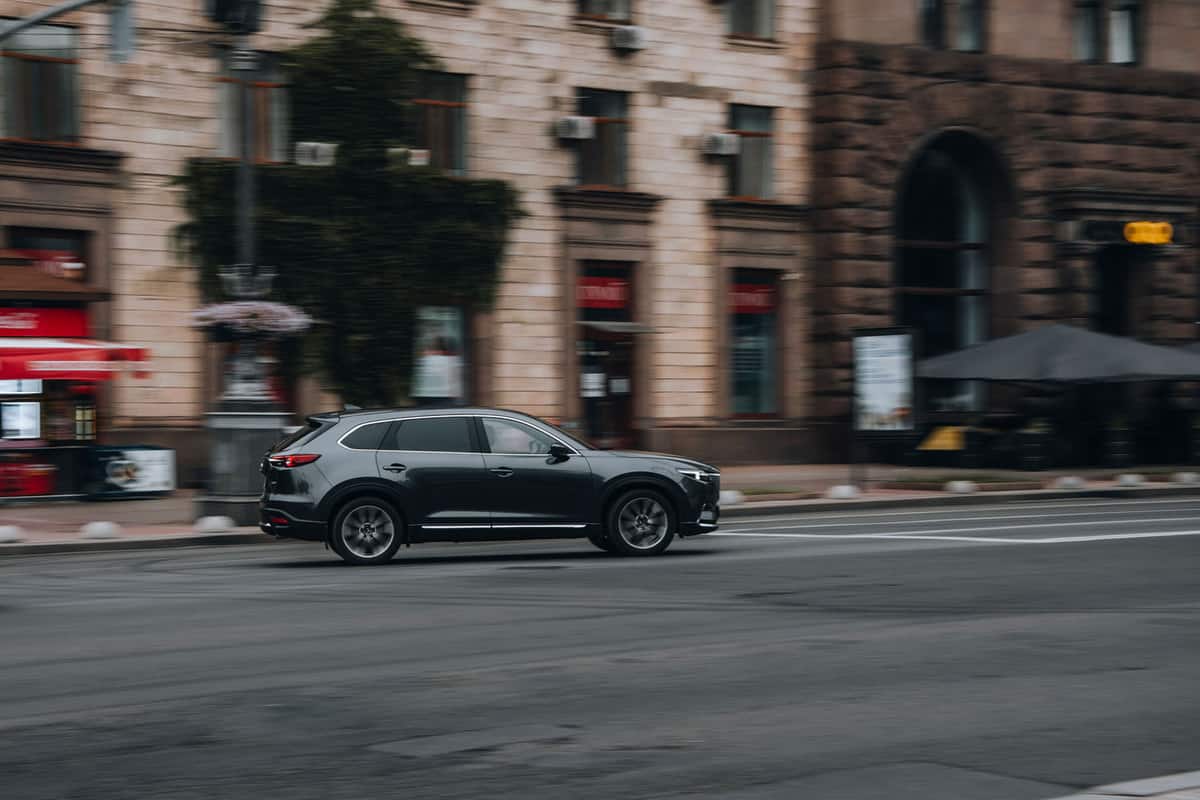 2021 Mazda CX9 along the highway