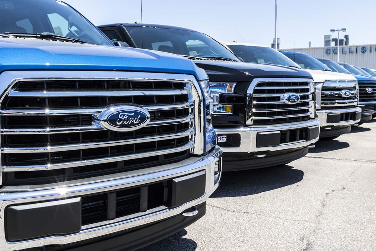 A Local Ford Car and Truck Dealership Selling their ford trucks