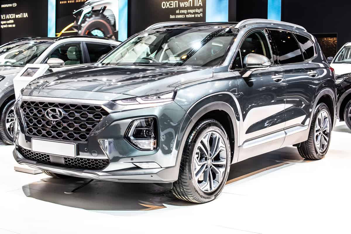 A silver modern 2020 Hyundai Sante Fe, Can You Flat Tow A Hyundai Santa Fe? [And How To]