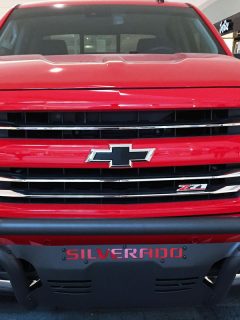 Front end of a new Chevrolet Silverado on display at mall, Does Chevy Silverado Have Shocks Or Struts?