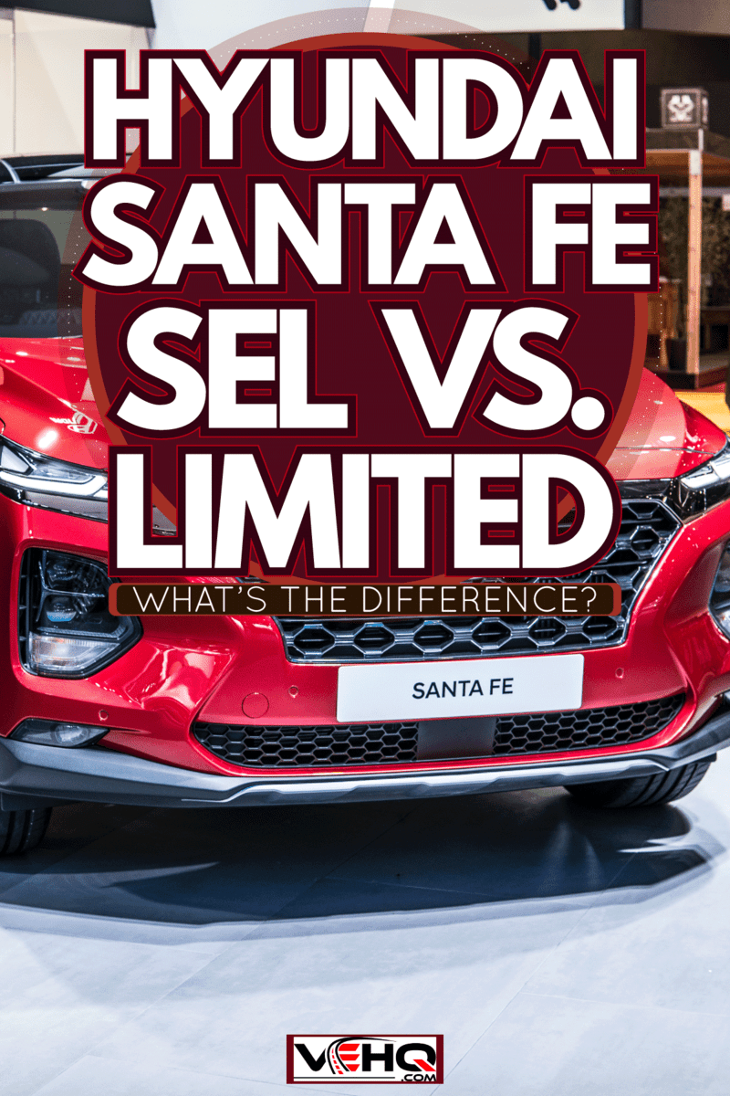 A red color Hyundai Santa Fe at a car show, Hyundai Santa Fe SEL Vs Limited: What's The Difference?