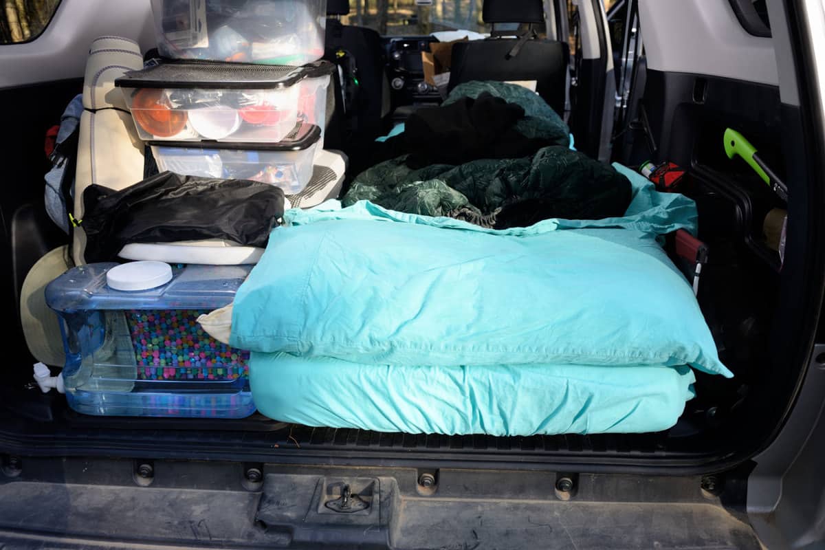 Trunk can also be used for sleeping area or you could also live on car