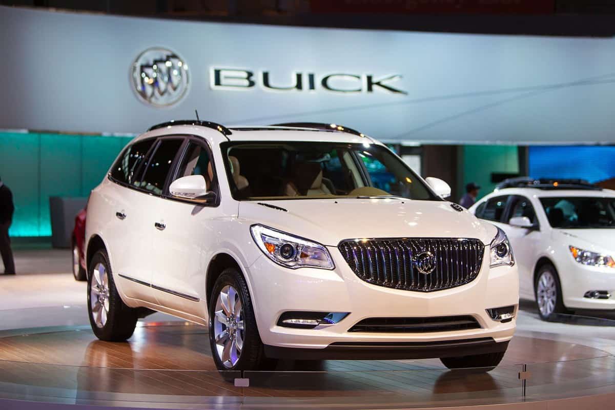 A 2014 Buick Enclave at a Buick Showroom
