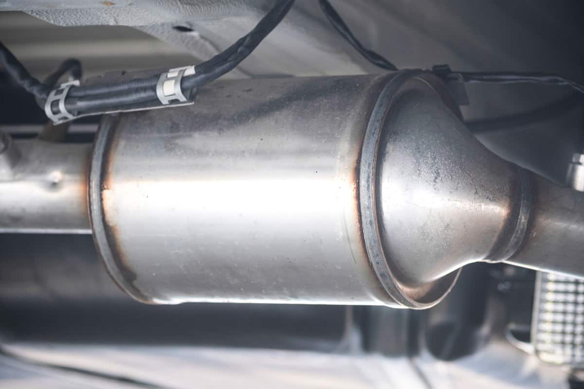 A brand new catalytic converter of a car