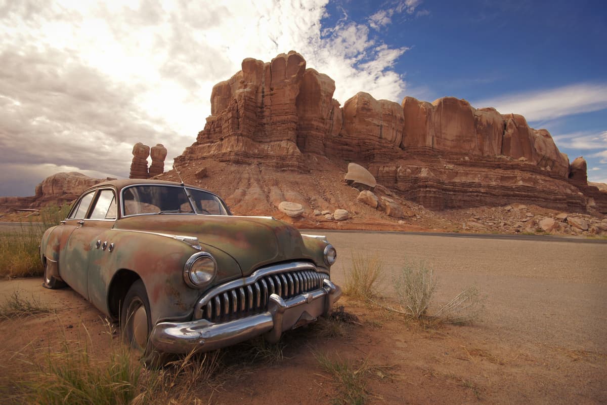 Desert Relic/Old Car rusting away in the desert