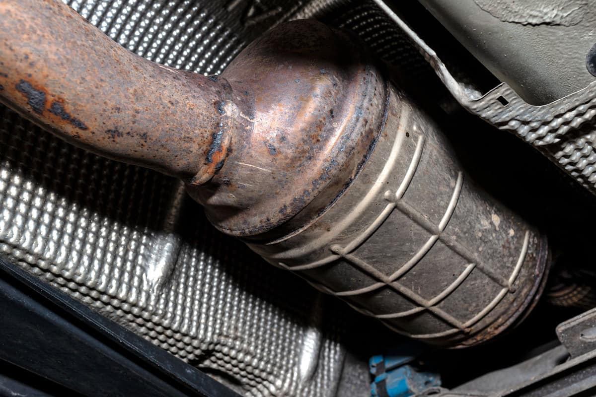Detailed photo of a cars catalytic converter