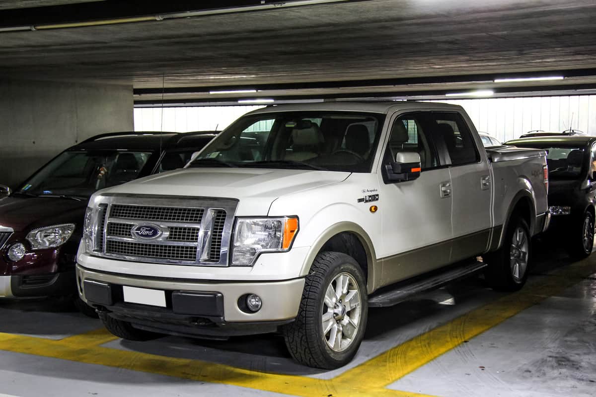 Pickup truck Ford F-150 at the underground parking