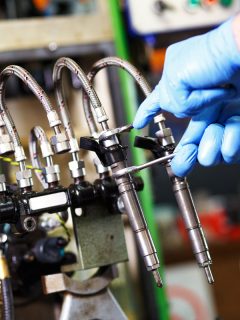 Professional mechanic testing diesel injector in his workshop, How Long Do Injectors Last On A Diesel?