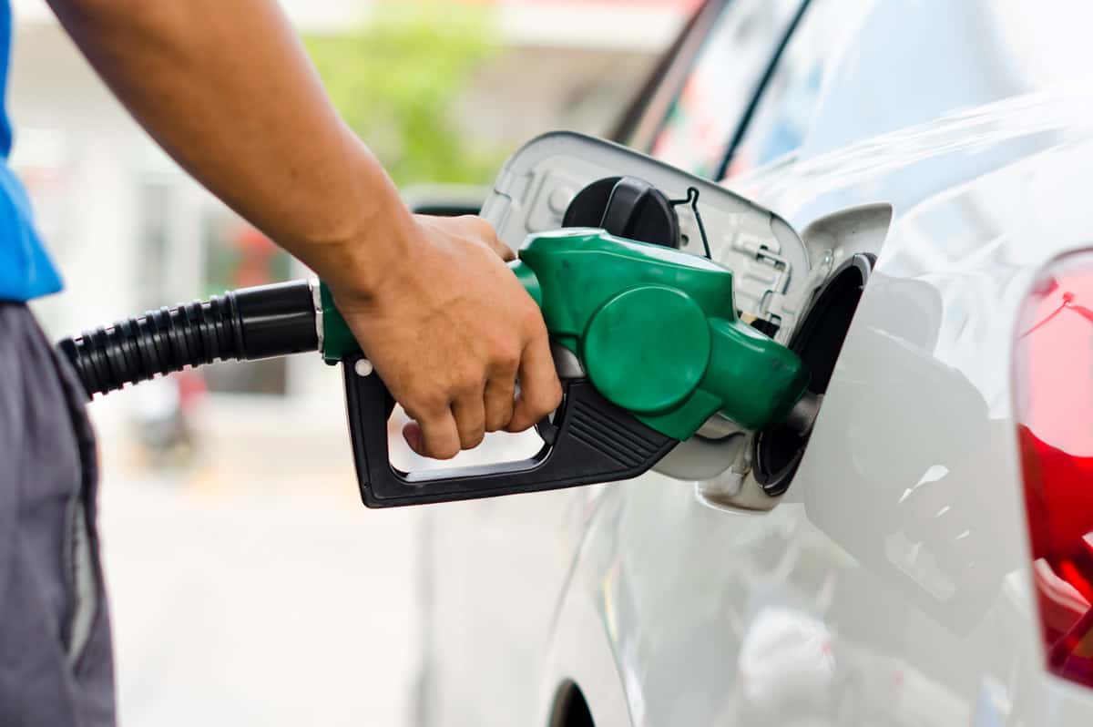Refueling Car With Gasoline Pump Nozzle