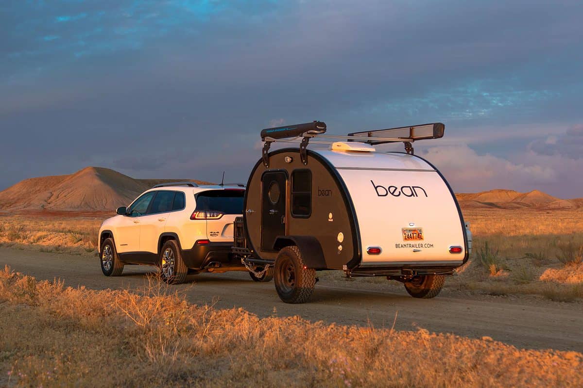 Sunset cruise into the dessert with a teardrop trailer