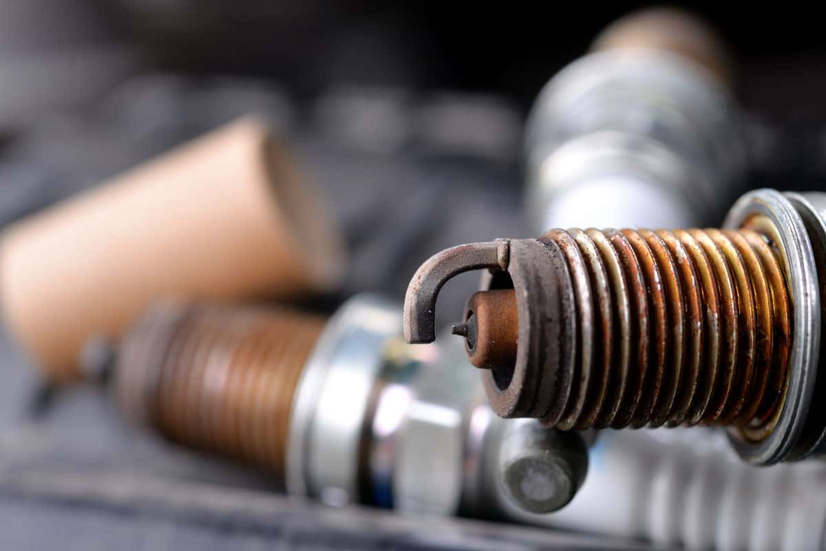 The old spark plug of the car
