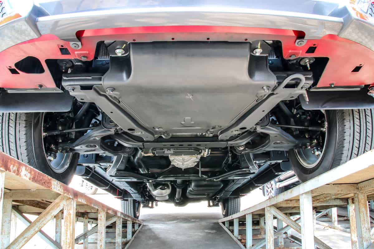 Under chassis of a car