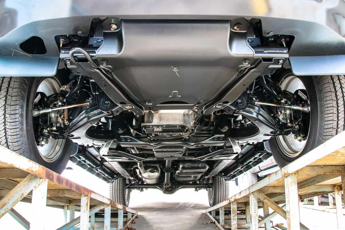 Under side of a powerful truck