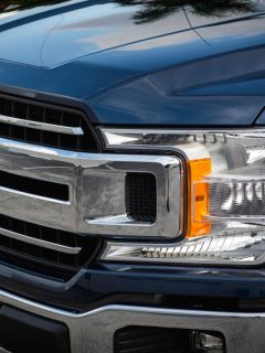 front view of a blue Ford F-150, How To Open F150 Hood - Inc. WIth Dead Battery