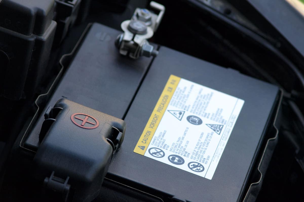 A car battery photographed up close
