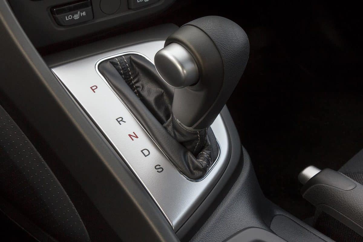A shift gear knob inside of a vehicle