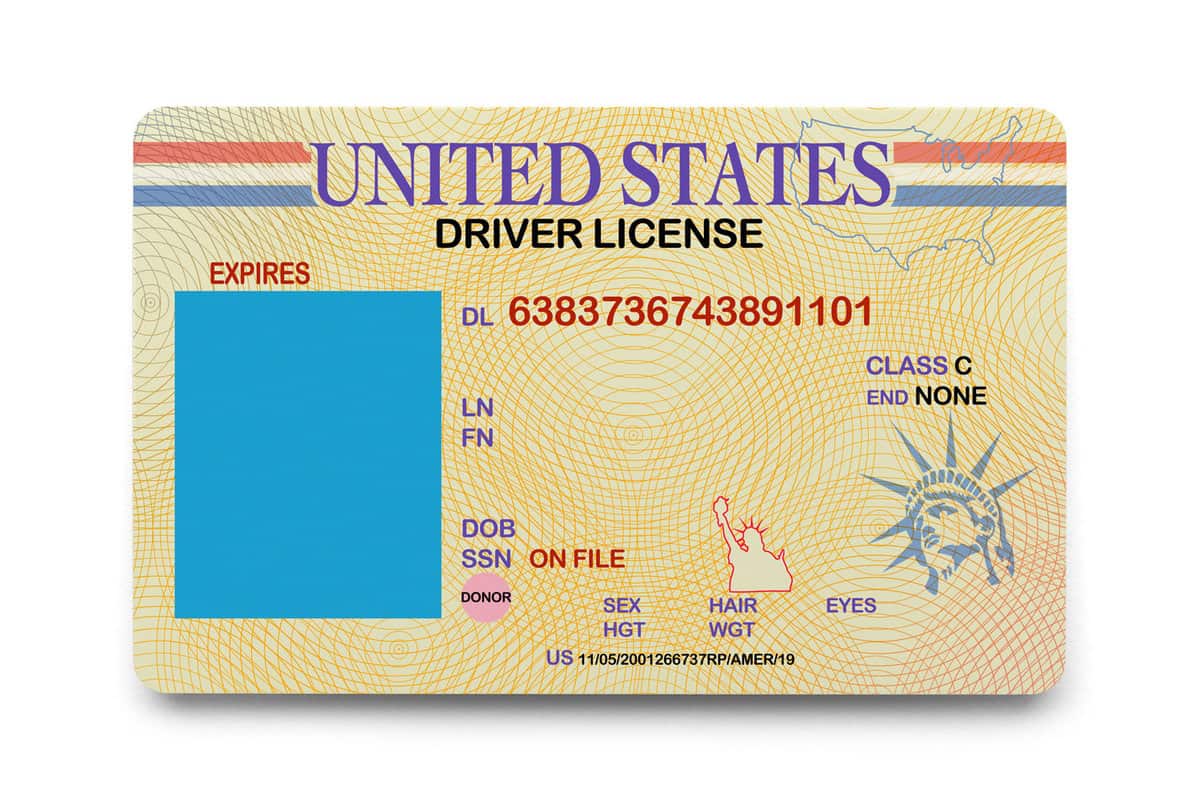 Black Mock up US drivers license
