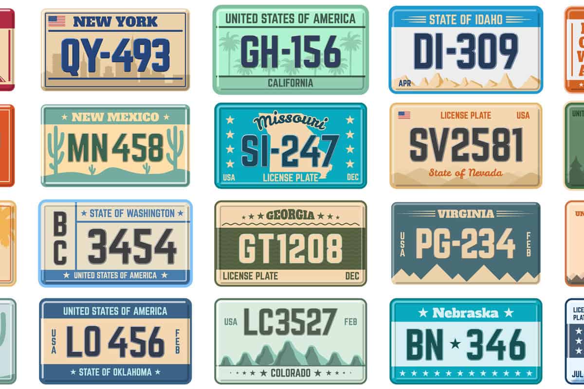 Car number plates.