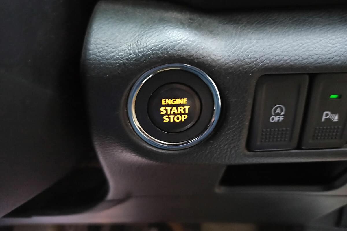 Glowing push start button