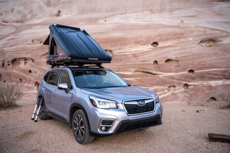Subaru With Roof Top Tent In Southern Utah highlights a new way to camp with luxury, Can You Put Chains On A Subaru Forester?