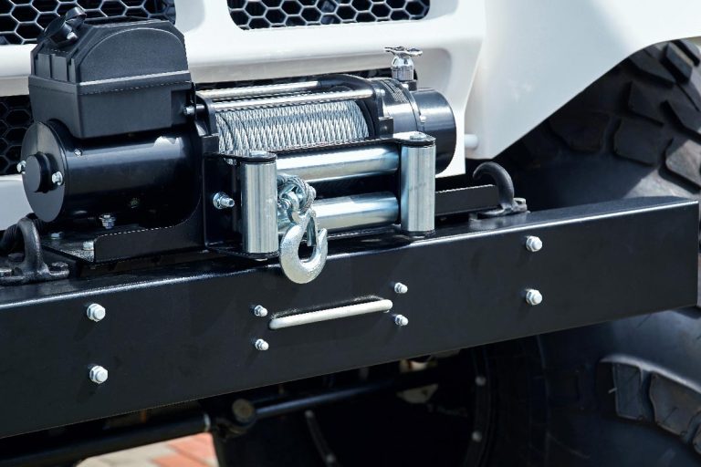 An automobile winch on off-road vehicle, Can You Tow From A Bull Bar?