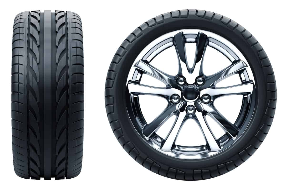 Brand new non radial tires on a white background