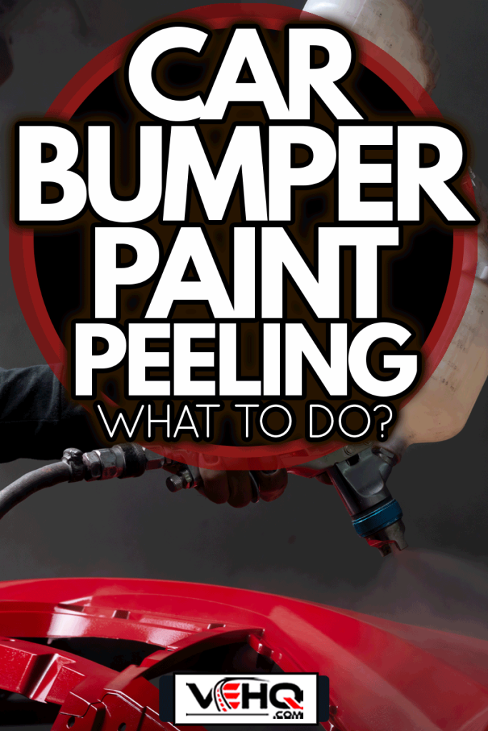 Auto body repair series: Red bumper being painted in paint booth, Car Bumper Paint Peeling - What To Do?