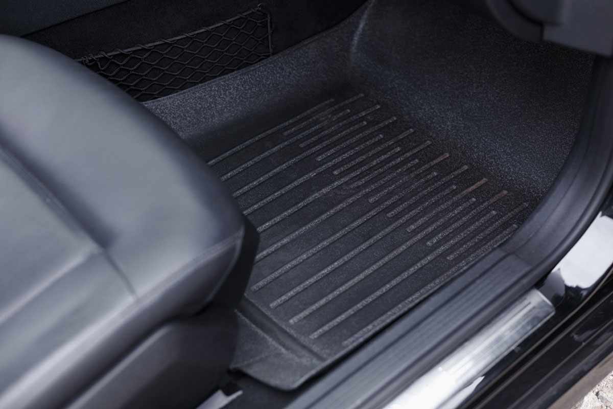 Car floor mats on the passenger side