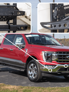 Collaged photo of installing bull bars to a truck, How Much Does It Cost To Install A Bull Bar In The US?