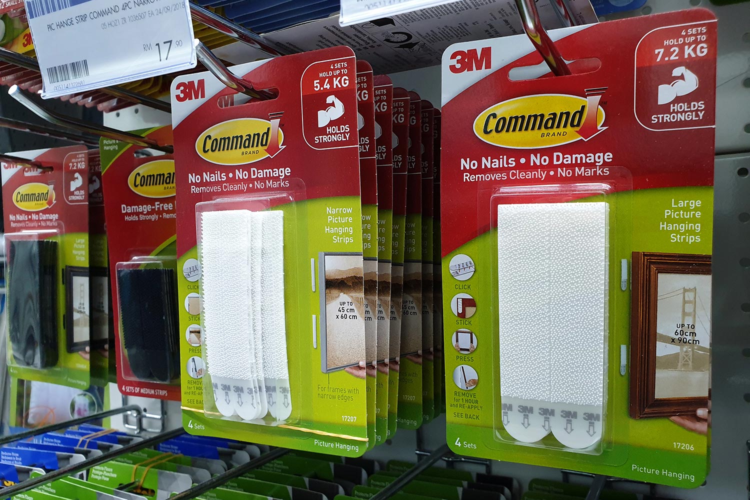 Command Strips by 3M company on store shelf