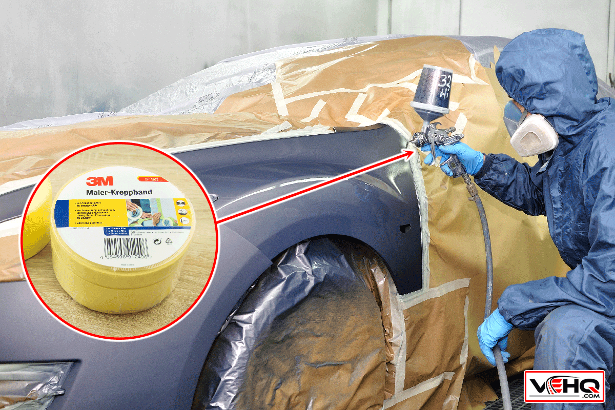 A worker painting car in a paint booth, Does 3M Tape Damage Car Paint?
