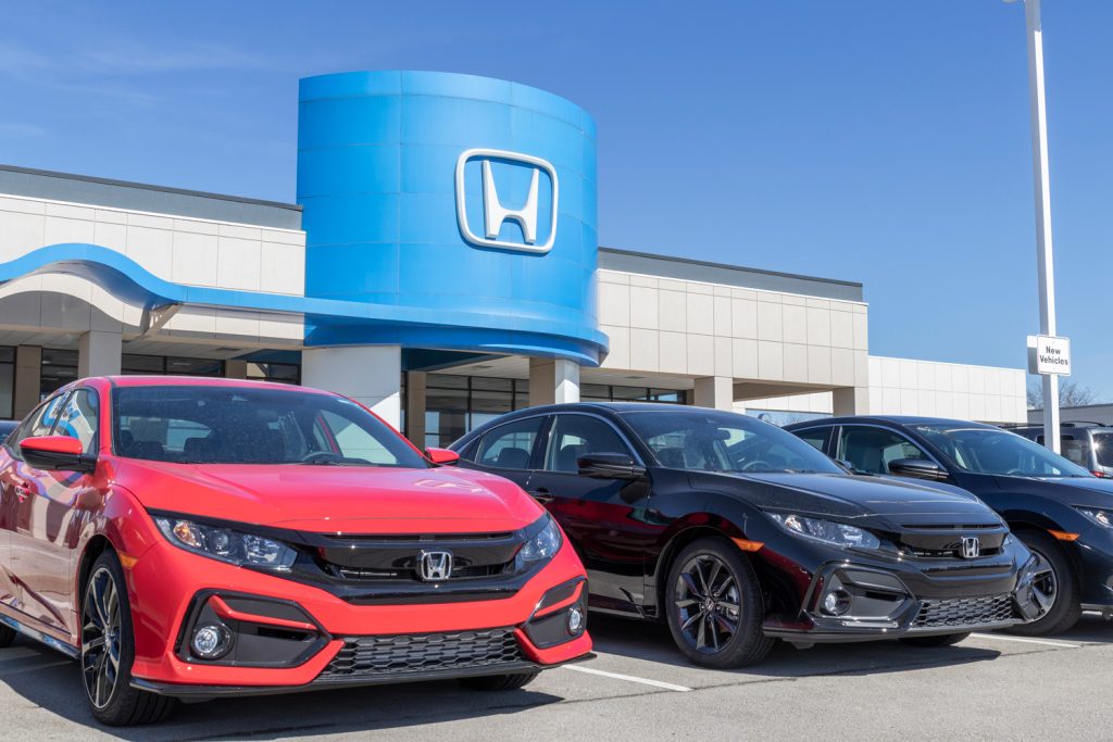 Honda Motor Co. automobile and SUV dealership. Honda manufactures among the most reliable cars in the world.