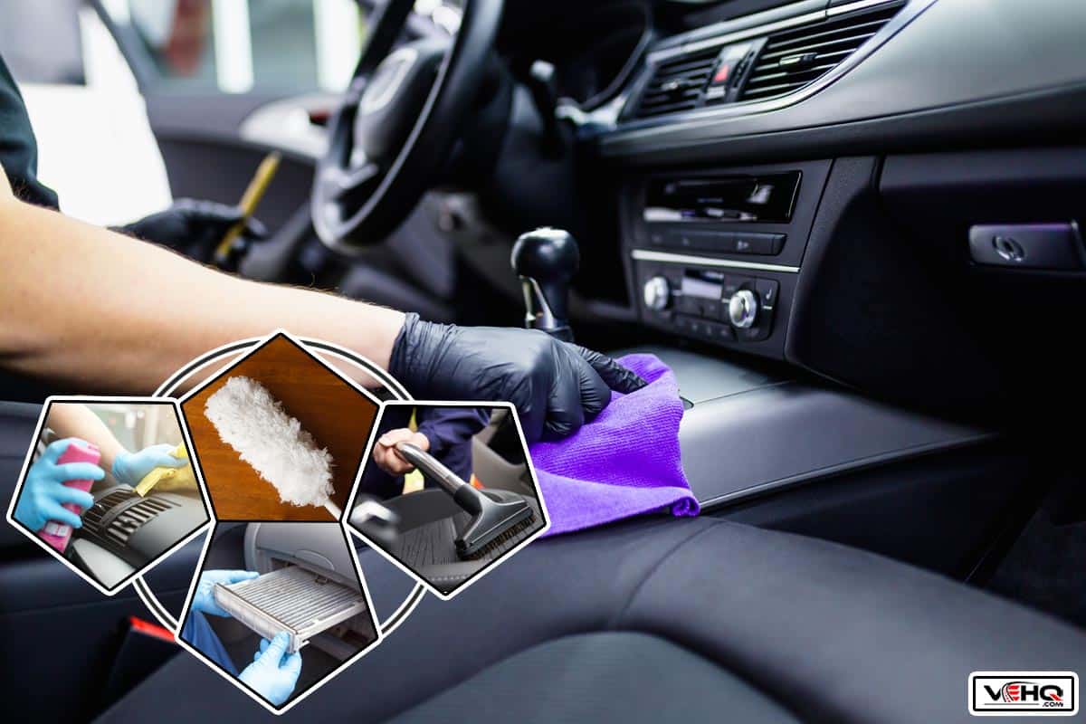 Man cleaning car interior, How To Keep Car Interior Dust Free [6 Ways]