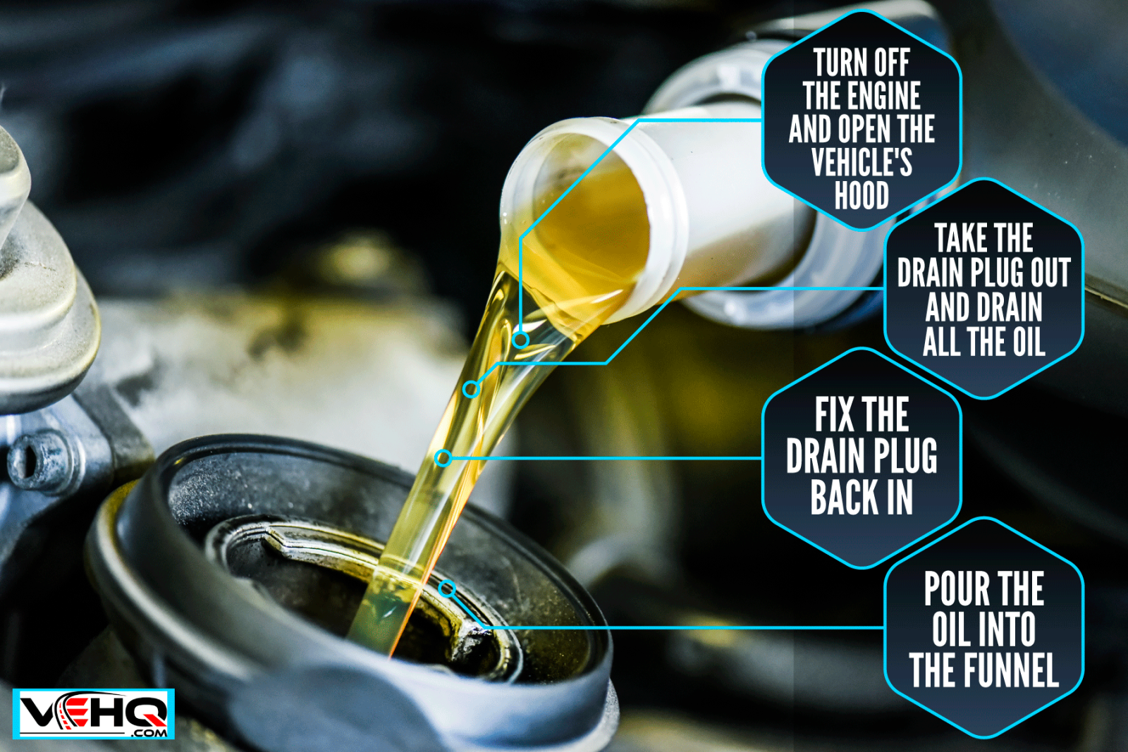 Pouring new oil to the car engine, How To Remove Excess Oil From Car