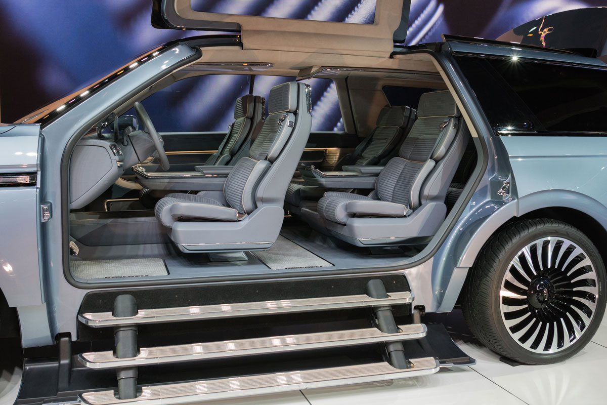 Interior view of Lincoln Navigator Concept on display during the Los Angeles