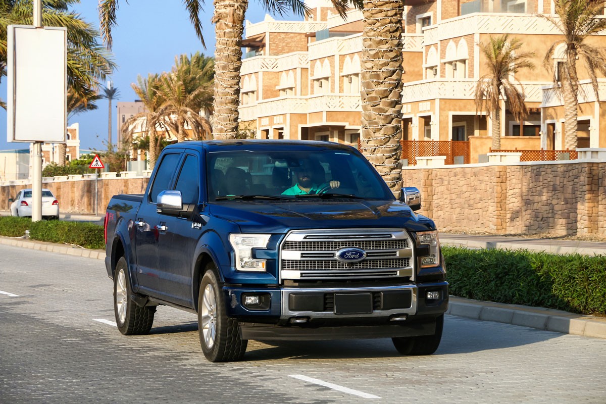 Pickup truck Ford F-150 in the city street