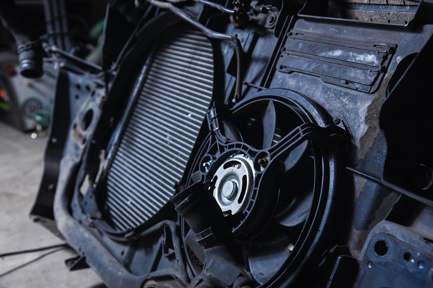 Radiator and motor cooling fan