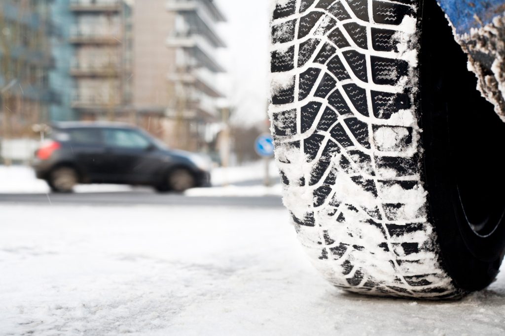 Snow tire, winter road conditions