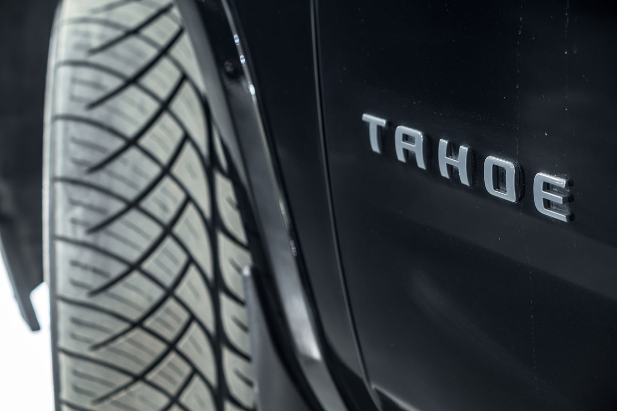 Tahoe emblem on the driver side door