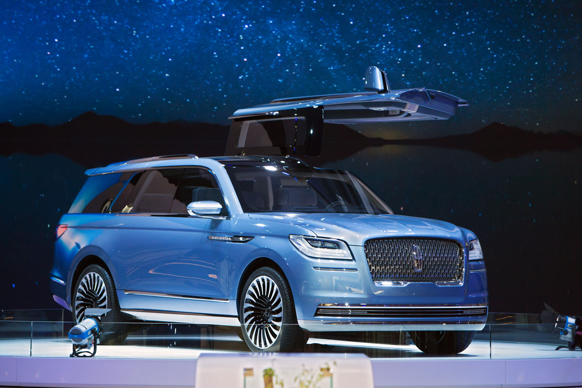 The Lincoln Navigator concept on display at the North American International Auto Show