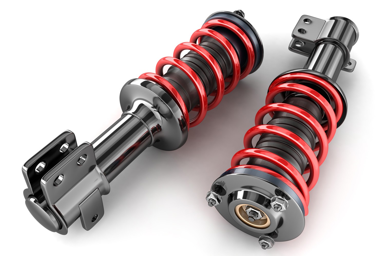 Two Shock absorber car on white background