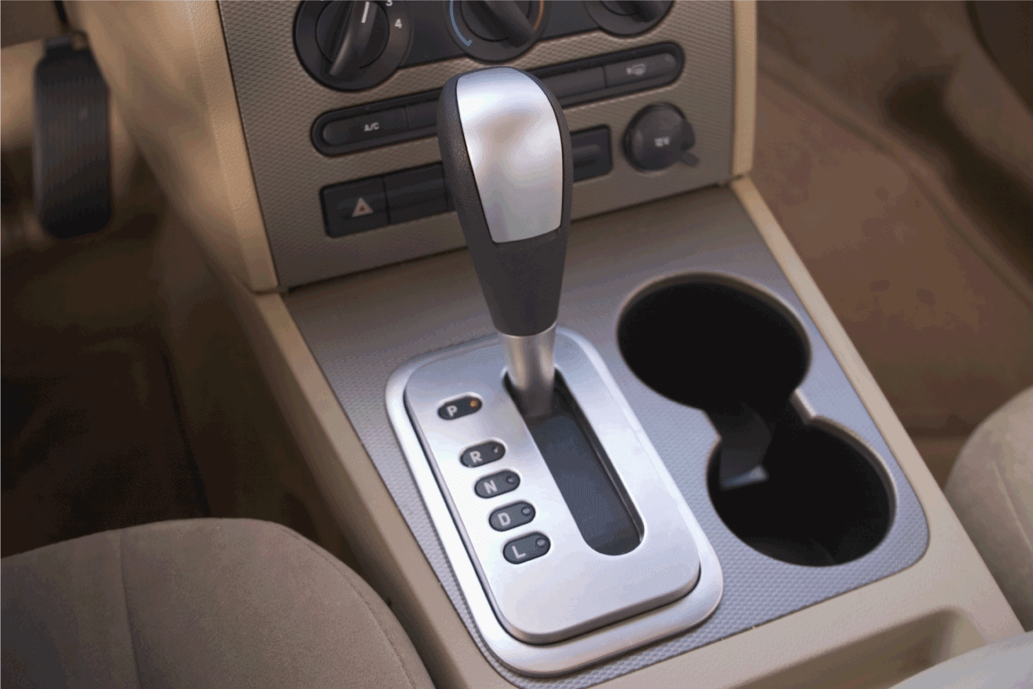 shifter of an automatic transmission car, leather trims