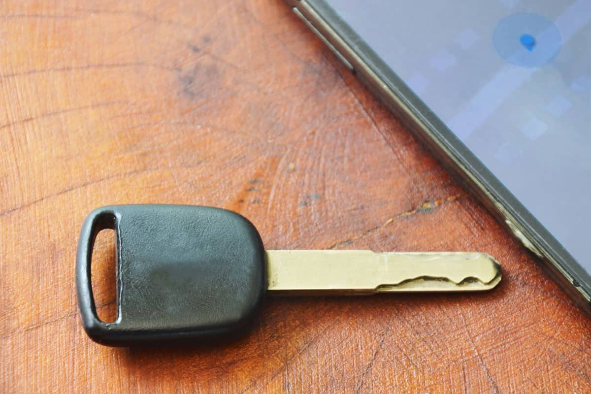 A car key on the table