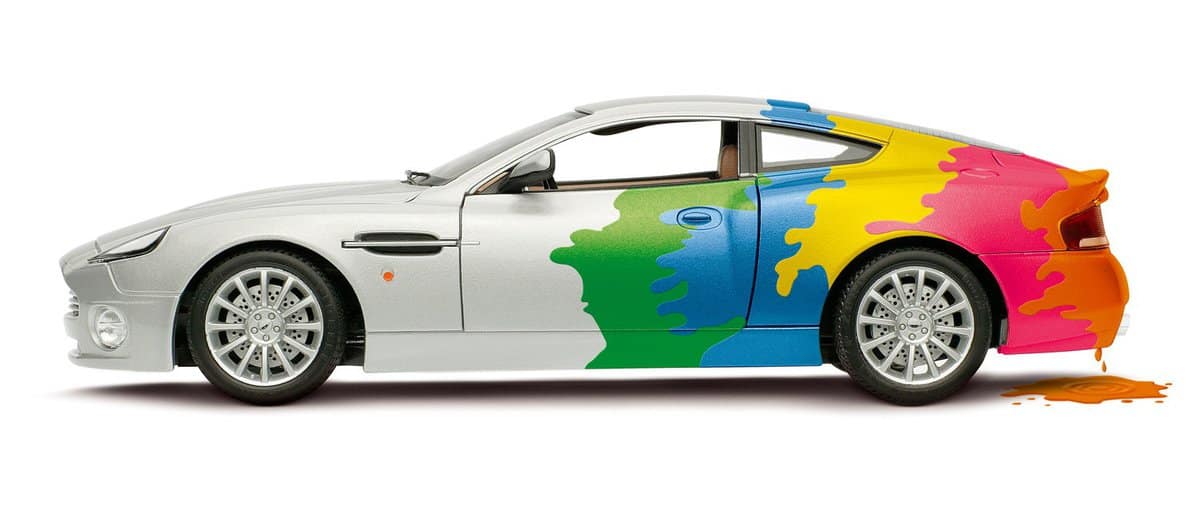 A colored car